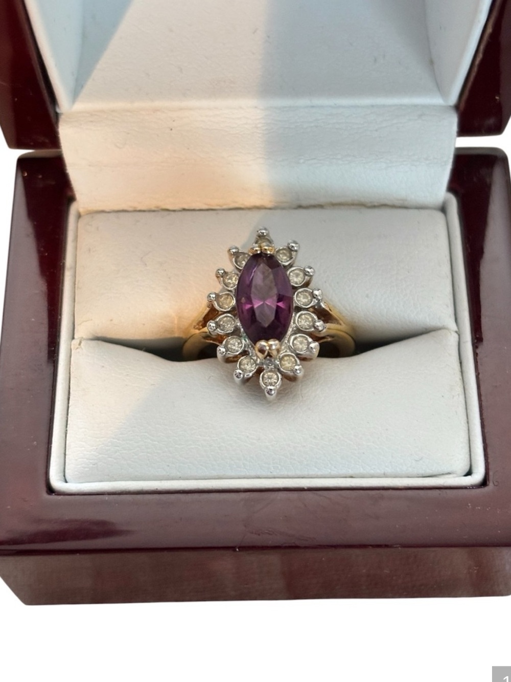 Gold Amethyst Diamond Cocktail Ring